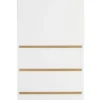Armoire 1 Porte 3 Tiroirs Bois Blanc Et Pieds Hêtre Massif Miel