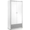 Armoire 2 Portes 1 Tiroir Bois Blanc Et Gris Bonny
