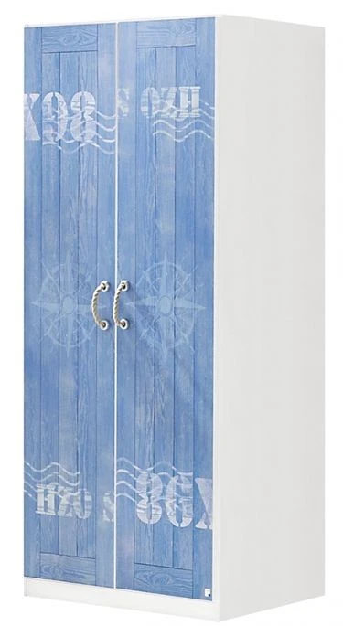 Armoire 2 Portes Avec étagères Blanc Et Bleu Marin 1 Armoire 2 Portes Avec étagères Blanc Et Bleu Marin
