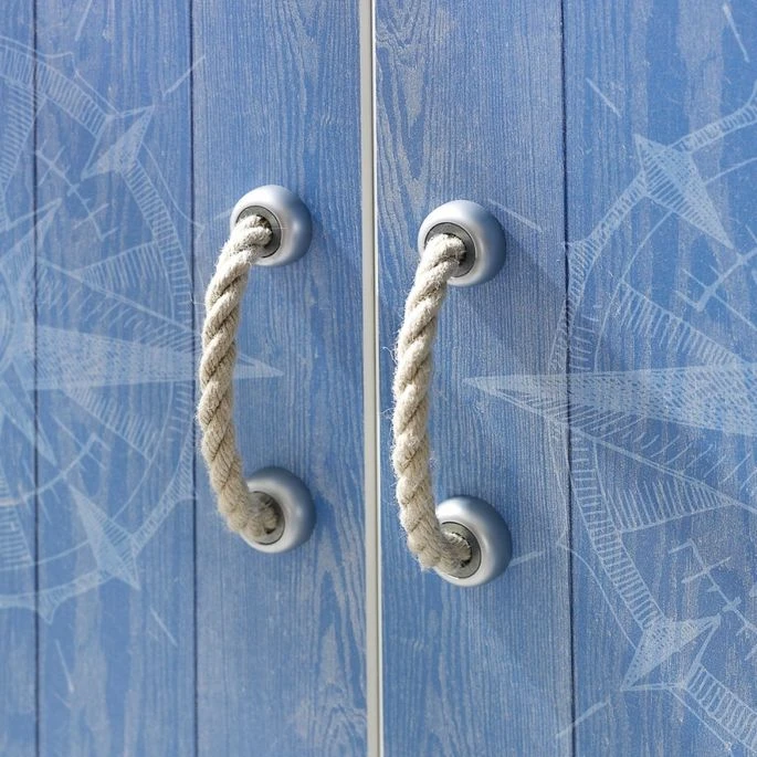 Armoire 2 Portes Avec étagères Blanc Et Bleu Marin 3 Armoire 2 Portes Avec étagères Blanc Et Bleu Marin – Image 3