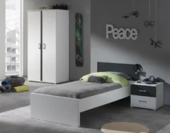 Armoire 2 Portes Bois Blanc Et Gris Kuzo -KidKraft || Disney Cars || HELLO KITTY Soldes Boutique armoire 2 portes bois blanc et gris kuzo 5420070209977 92671