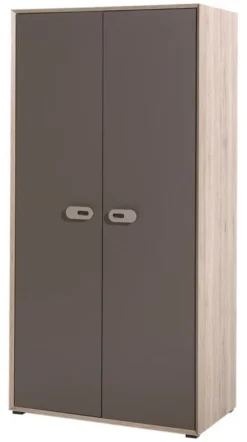 Armoire 2 Portes Bois Clair Et Marron Foresta