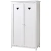 Armoire 2 Portes Bois Laqué Blanc Cœur