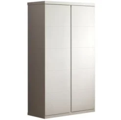Armoire 2 Portes Bois Laqué Blanc Lara