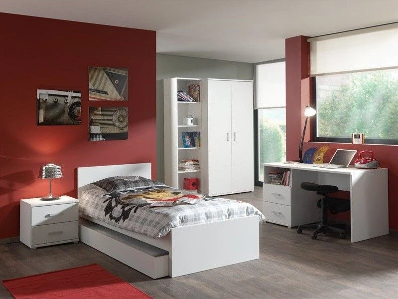 Armoire 2 Portes Bois Laqué Blanc Milani 4 Armoire 2 Portes Bois Laqué Blanc Milani – Image 4