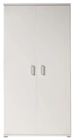 Armoire 2 Portes Bois Laqué Blanc Milani