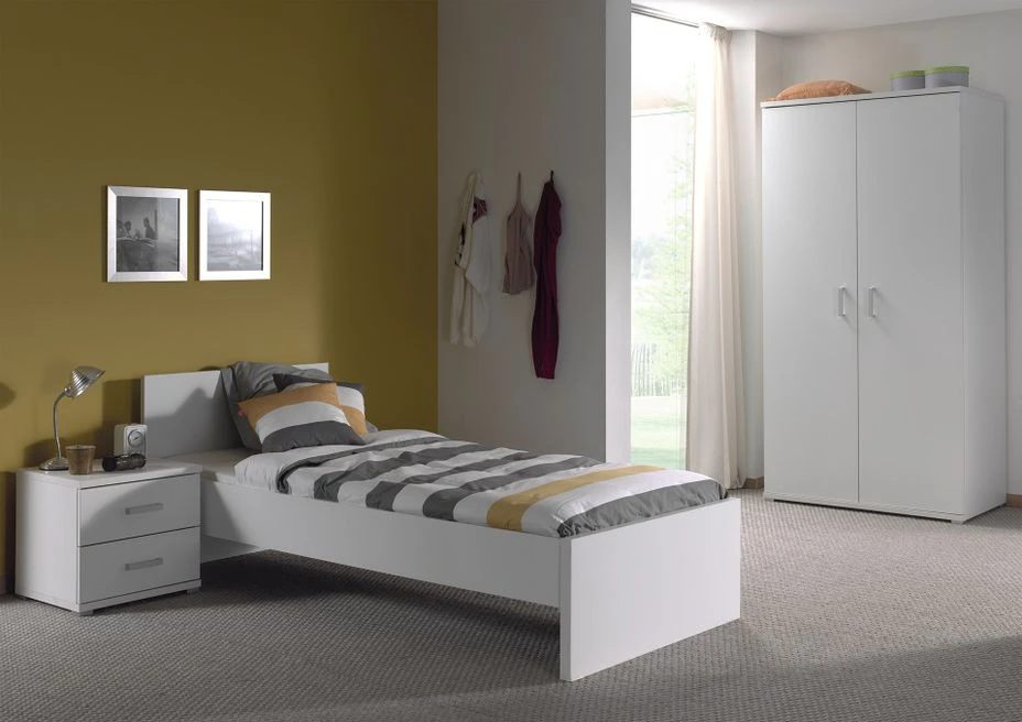 Armoire 2 Portes Bois Laqué Blanc Milani 3 Armoire 2 Portes Bois Laqué Blanc Milani – Image 3