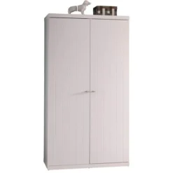 Armoire 2 Portes Bois Laqué Blanc Robin