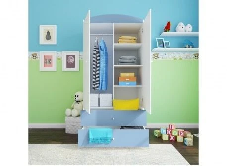 Armoire 2 Portes Enfant Bleue Drimy 2 Armoire 2 Portes Enfant Bleue Drimy – Image 2