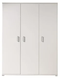 Armoire 3 Portes Bois Laqué Blanc Milani