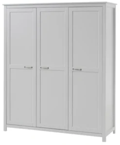 Armoire 3 Portes Pin Massif Blanc Carly