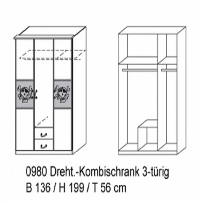 Armoire 3 Portes Pirate 2 Armoire 3 Portes Pirate – Image 2