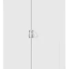 Armoire Blanche 2 Portes Battantes 3 étagères Kaze