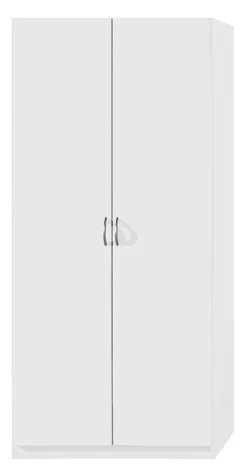 Armoire Blanche 2 Portes Battantes 3 étagères Kaze