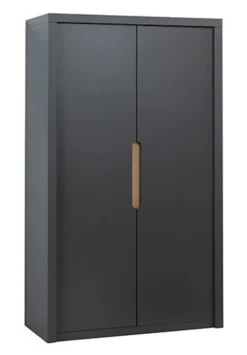 Armoire Enfant 2 Portes Bois Anthracite Milo