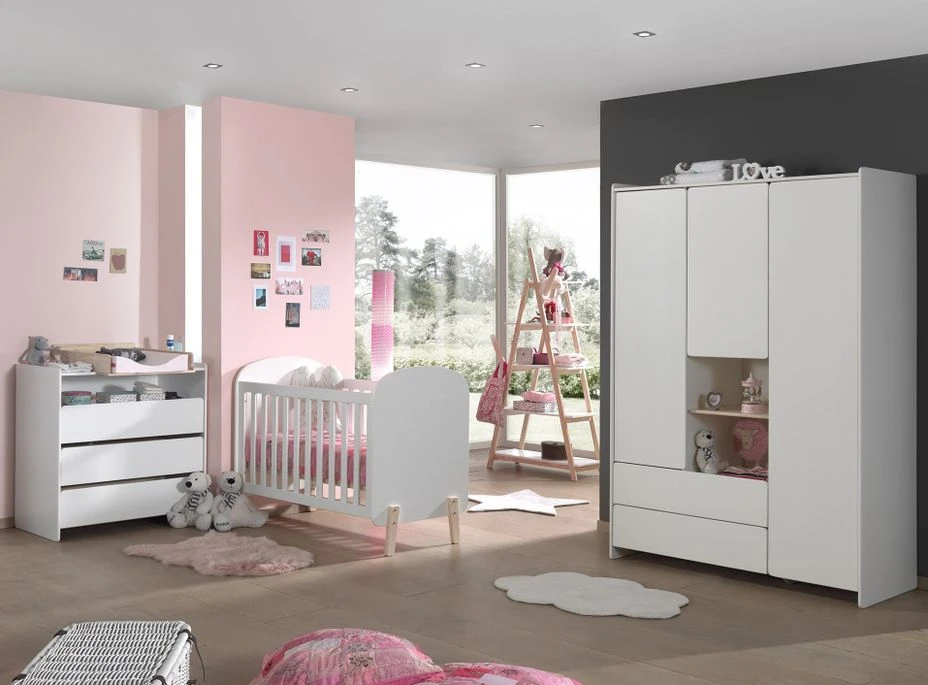 Armoire Enfant 3 Portes 2 Tiroirs Bois Laqué Blanc Kiddy 3 Armoire Enfant 3 Portes 2 Tiroirs Bois Laqué Blanc Kiddy – Image 3