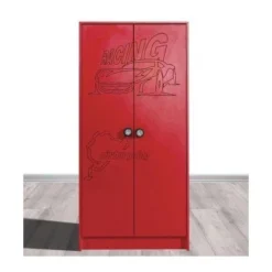 Armoire Enfant Rouge 2 Portes Sporting