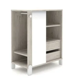 Armoire Penderie Bois Clair Avec Miroir Et Pieds Blanc Et Patère Cœur Rose