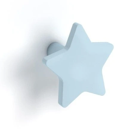 Armoire Penderie Bois Clair Avec Miroir Et Pieds Blanc Et Patère étoile Bleu 2 Armoire Penderie Bois Clair Avec Miroir Et Pieds Blanc Et Patère étoile Bleu – Image 2