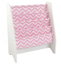 Bibliothèque Bois Blanc Et Tissu Rose Kidkraft 14233