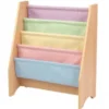 Bibliothèque Bois Naturel Et Tissu Multicouleurs Pastels Kidkraft 14225