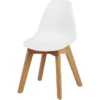 Chaise Enfant Plastique Blanc Et Pieds Hêtre Massif Sadee
