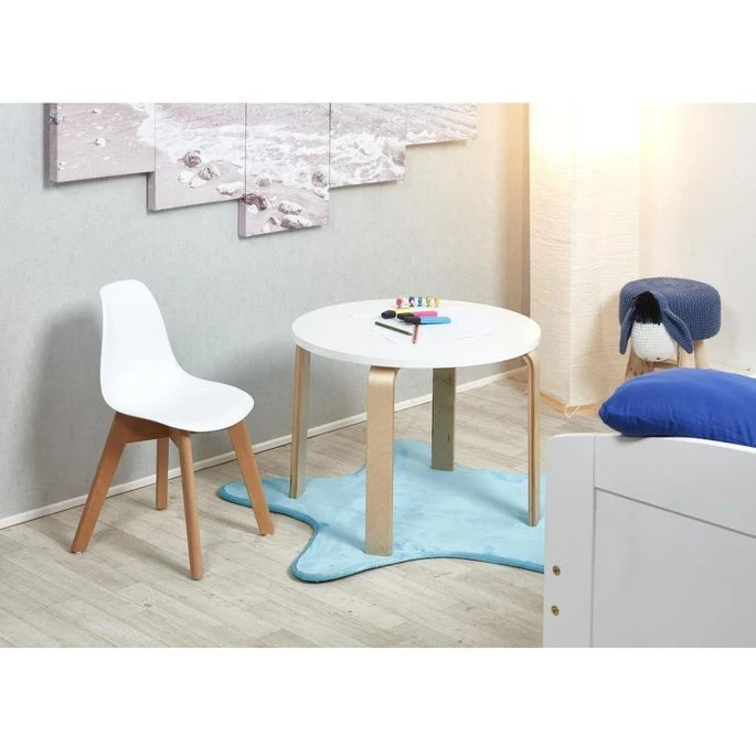 Chaise Enfant Plastique Blanc Et Pieds Hêtre Massif Sadee 8 Chaise Enfant Plastique Blanc Et Pieds Hêtre Massif Sadee – Image 8