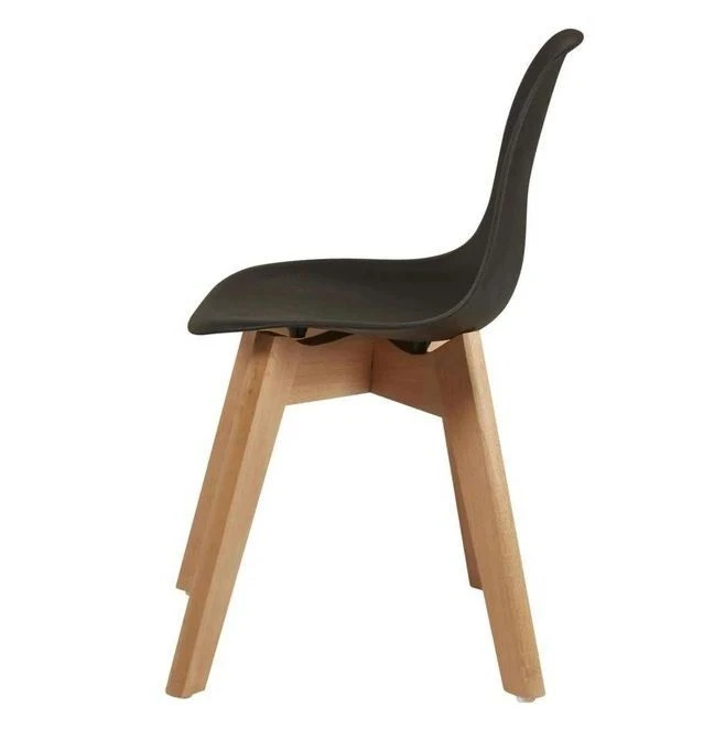 Chaise Enfant Plastique Noir Et Pieds Hêtre Massif Sadee 2 Chaise Enfant Plastique Noir Et Pieds Hêtre Massif Sadee – Image 2