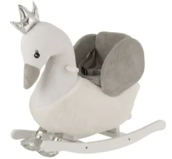 Cygne à Bascule Peluche Blanc Et Gris Calio