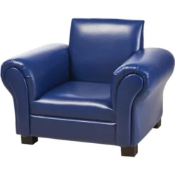 Fauteuil Club Enfant Simili Cuir Bleu Klubb