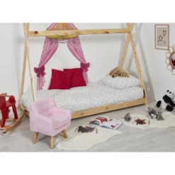 Fauteuil Enfant Polyester Rose Et Pieds Chêne Clair Kansa -KidKraft || Disney Cars || HELLO KITTY Soldes Boutique fauteuil enfant polyester rose et pieds chene clair ormond 3248115115357 412537