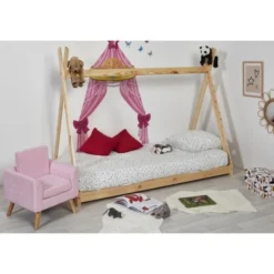 Fauteuil Enfant Tissu Rose Et Pieds Bois Clair Kessy -KidKraft || Disney Cars || HELLO KITTY Soldes Boutique fauteuil enfant tissu rose et pieds bois clair jimi 3248115116354 532460