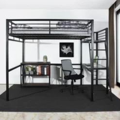 GRAFIK Lit Mezzanine Adulte Avec Sommier + Bureau Contemporain En Métal Laqué époxy Anthracite - L 140 X L 190 Cm -KidKraft || Disney Cars || HELLO KITTY Soldes Boutique grafik lit mezzanine adulte avec sommier bureau contemporain en metal laque epoxy anthracite l 140 x l 190 cm 3700590433239 453462