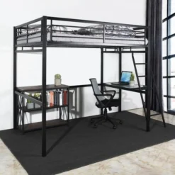 GRAFIK Lit Mezzanine Adulte Avec Sommier + Bureau Contemporain En Métal Laqué époxy Anthracite - L 140 X L 190 Cm -KidKraft || Disney Cars || HELLO KITTY Soldes Boutique grafik lit mezzanine adulte avec sommier bureau contemporain en metal laque epoxy anthracite l 140 x l 190 cm 3700590433239 453463