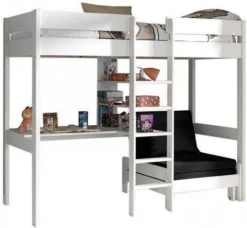 Lit Combiné Avec Fauteuil 90x200 Cm Pin Massif Blanc Pino