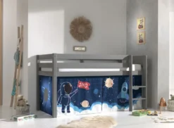Lit Mezzanine 90x200 Cm Avec Tente Astronaute Pin Massif Gris Pino -KidKraft || Disney Cars || HELLO KITTY Soldes Boutique lit mezzanine 90x200 cm avec tente astronaute pin massif gris pino 5420070236515 696894