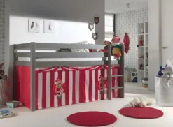 Lit Mezzanine 90x200 Cm Avec Tente Clown Pin Massif Gris Pino -KidKraft || Disney Cars || HELLO KITTY Soldes Boutique lit mezzanine 90x200 cm avec tente clown pin massif gris pino 5420070234412 696864