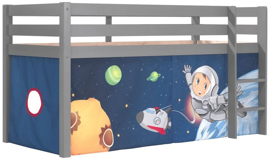 Lit Mezzanine 90x200 Cm Avec Tente Espace Pin Massif Gris Pino 1 Lit Mezzanine 90x200 Cm Avec Tente Espace Pin Massif Gris Pino