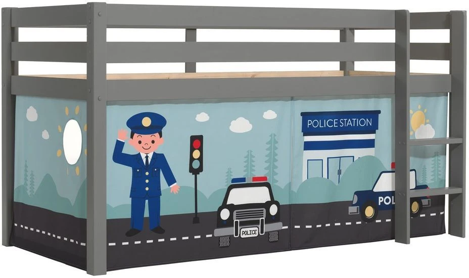 Lit Mezzanine 90x200 Cm Avec Tente Police Pin Massif Gris Pino 1 Lit Mezzanine 90x200 Cm Avec Tente Police Pin Massif Gris Pino