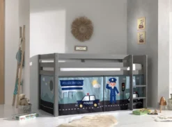 Lit Mezzanine 90x200 Cm Avec Tente Police Pin Massif Gris Pino 5 Lit Mezzanine 90x200 Cm Avec Tente Police Pin Massif Gris Pino -KidKraft || Disney Cars || HELLO KITTY Soldes Boutique lit mezzanine 90x200 cm avec tente police pin massif gris pino 5420070236492 696888