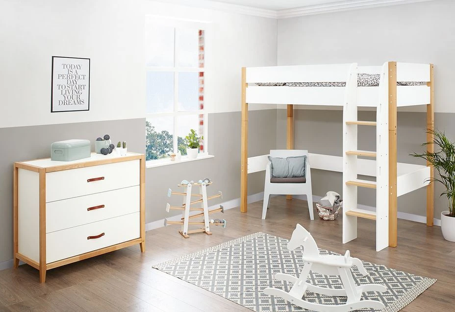 Pinolino Lit Mezzanine Laqué Blanc Et Hêtre Massif Clair Ville 90x200 Cm 4 Pinolino Lit Mezzanine Laqué Blanc Et Hêtre Massif Clair Ville 90x200 Cm – Image 4