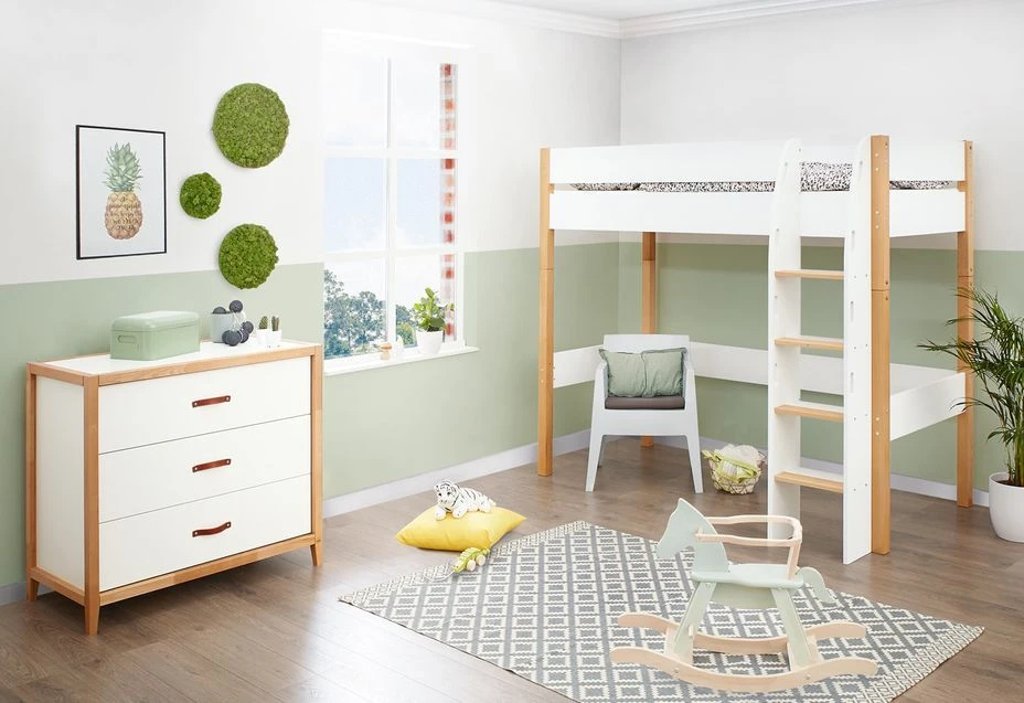 Pinolino Lit Mezzanine Laqué Blanc Et Hêtre Massif Clair Ville 90x200 Cm 5 Pinolino Lit Mezzanine Laqué Blanc Et Hêtre Massif Clair Ville 90x200 Cm – Image 5
