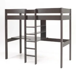 Lit Mezzanine Pin Massif Taupe Pino 90x200 Cm 3