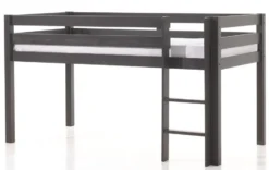 Lit Mezzanine Pin Massif Taupe Pino 90x200 Cm