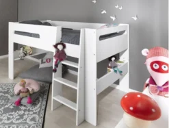 Lit Modulable Mi Hauteur Blanc London 90x200cm