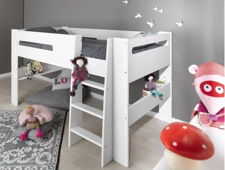 Lit Modulable Mi Hauteur Blanc London 90x200cm 1 Lit Modulable Mi Hauteur Blanc London 90x200cm