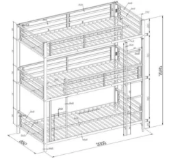 Lit Superposé 3 Niveaux Métal Gris 90x190 Cm Trio -KidKraft || Disney Cars || HELLO KITTY Soldes Boutique lit superpose 3 niveaux metal gris 90x190 cm trio 3700590420963 407173