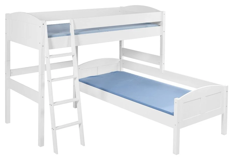 Lit Superposé Pin Massif Blanc Alix 90x200 Cm 1 Lit Superposé Pin Massif Blanc Alix 90x200 Cm