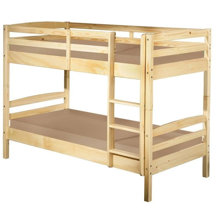 Lit Superposé Pin Massif Clair Salva 90x200 Cm 1 Lit Superposé Pin Massif Clair Salva 90x200 Cm