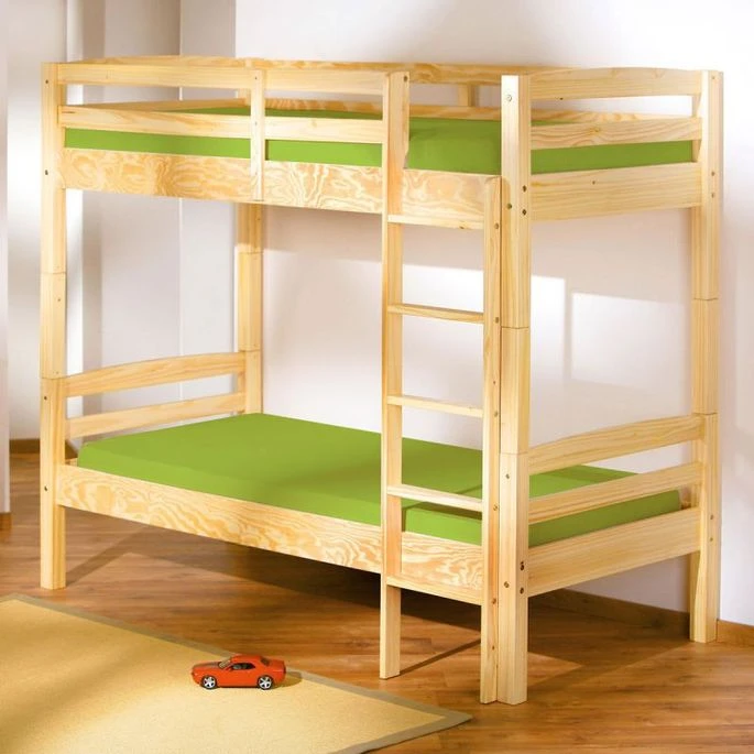 Lit Superposé Pin Massif Clair Salva 90x200 Cm 4 Lit Superposé Pin Massif Clair Salva 90x200 Cm – Image 4